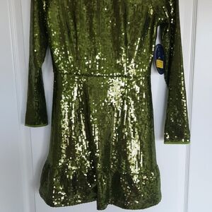 Scoop NYC Shimmering Green Sequin Dress
